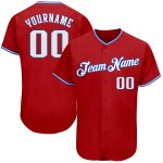 Weiß-Royal Jersey Baseball Custom Authentic Rot