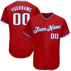 Weiß-Royal Jersey Baseball Custom Authentic Rot