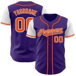 Jersey Zwei Baseball Authentic Lila Orange-Weiß Ton Custom Jersey Zwei Baseball Authentic Lila Orange-Weiß Ton Custom