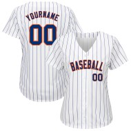 Baseball Trikot Nadelstreifen Custom Royal-Orange Authentic White Royal