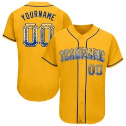 Authentisches Gold Royal-Weiß Custom Drift Fashion Baseball Jersey