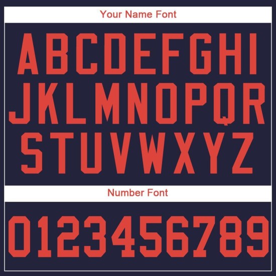 Baseball Orange Custom Navy Trikot