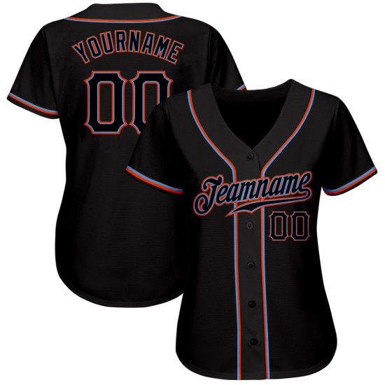Baseball Custom Jersey Schwarz Authentic Schwarz-Orange Baseball Custom Jersey Schwarz Authentic Schwarz-Orange