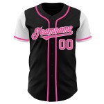 Jersey Rosa-Weiß Ton Zwei Schwarz Custom Authentic Baseball Jersey Rosa-Weiß Ton Zwei Schwarz Custom Authentic Baseball