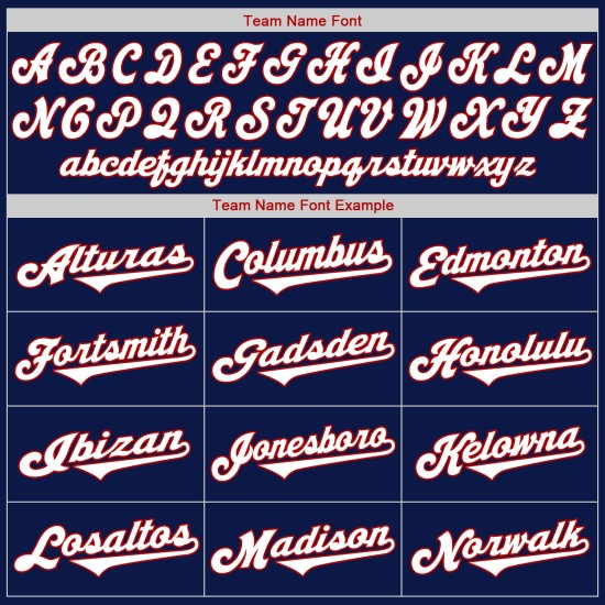 Navy Jersey Baseball Authentic Custom Weiß-Rot