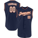 Jersey Authentic Navy Ärmellos Custom Baseball Weiß-Orange Jersey Authentic Navy Ärmellos Custom Baseball Weiß-Orange