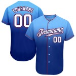 Baseball Authentic Weiß-Royal Light Jersey Fashion Custom Blue Fade Baseball Authentic Weiß-Royal Light Jersey Fashion Custom Blue Fade