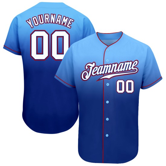 Baseball Authentic Weiß-Royal Light Jersey Fashion Custom Blue Fade Baseball Authentic Weiß-Royal Light Jersey Fashion Custom Blue Fade