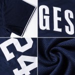 Shirt Custom Throwback Authentic Navy Gold-Weiß Jersey Rippstrick Baseball