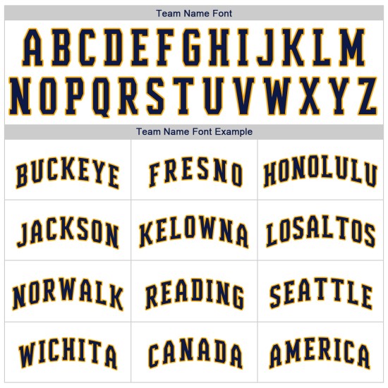 Jersey Authentic Baseball Weiß Custom Navy Navy-Gold Nadelstreifen