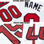 Jersey Weiß Rot-Navy Baseball Custom