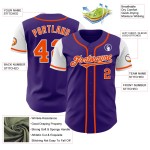 Jersey Zwei Baseball Authentic Lila Orange-Weiß Ton Custom Jersey Zwei Baseball Authentic Lila Orange-Weiß Ton Custom