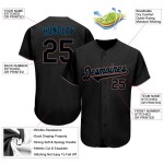 Blau Schwarz-Licht Jersey Baseball Custom Authentic Schwarz
