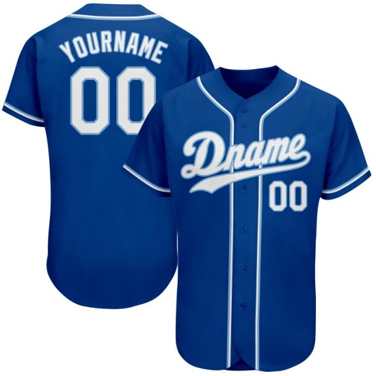 White-Light Baseball Authentic Blue Royal Trikot Custom