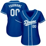 White-Light Baseball Authentic Blue Royal Trikot Custom