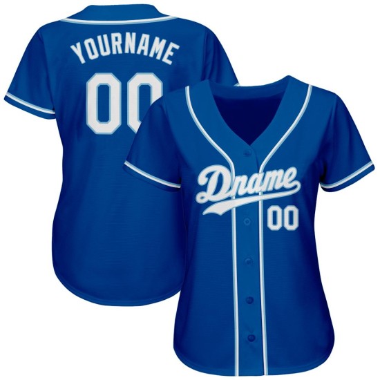 White-Light Baseball Authentic Blue Royal Trikot Custom