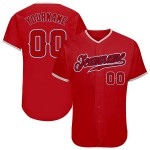 Jersey Red Baseball Authentic Custom Rot-Marineblau