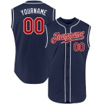 Baseball Trikot Authentic Navy Custom Rot-Weiß Ärmellos Baseball Trikot Authentic Navy Custom Rot-Weiß Ärmellos