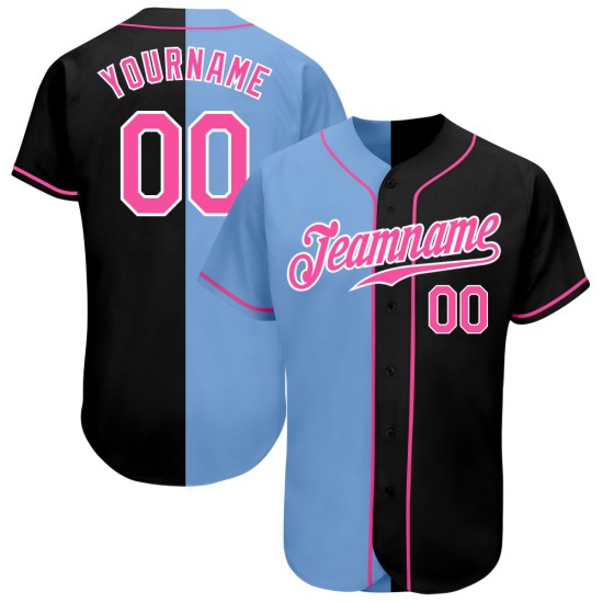 Baseball Pink-Light Jersey Authentic Blau Split Schwarz Custom Fashion Baseball Pink-Light Jersey Authentic Blau Split Schwarz Custom Fashion