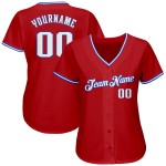 Weiß-Royal Jersey Baseball Custom Authentic Rot