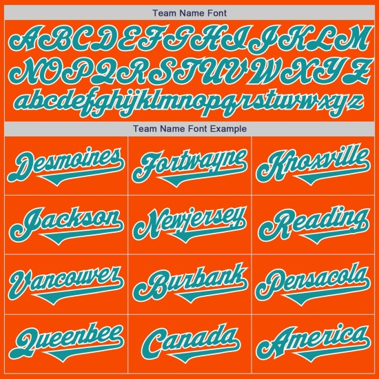 Tone Two Baseball Trikot Authentic Teal-Weiß Custom Orange Tone Two Baseball Trikot Authentic Teal-Weiß Custom Orange