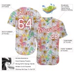 Jersey Muster Weiß Custom Baseball 3D Weiß-Rot Authentische Daisy Design