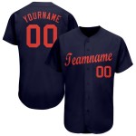 Baseball Orange Custom Navy Trikot