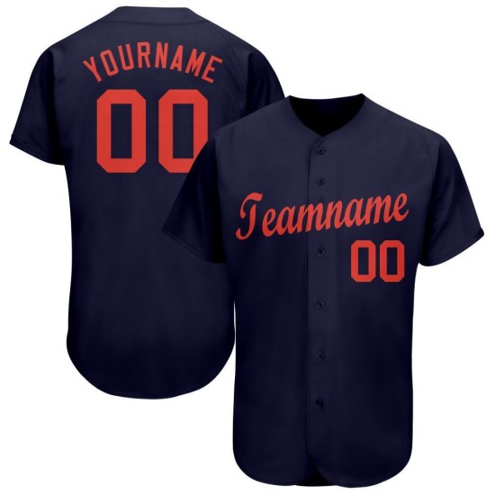 Baseball Orange Custom Navy Trikot