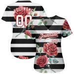 Weiß-Rot Authentic Custom Jersey 3D Design Mandalas Schwarz Baseball Muster