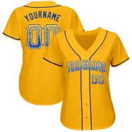 Authentisches Gold Royal-Weiß Custom Drift Fashion Baseball Jersey