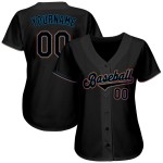 Blau Schwarz-Licht Jersey Baseball Custom Authentic Schwarz