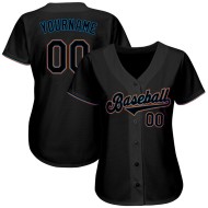 Blau Schwarz-Licht Jersey Baseball Custom Authentic Schwarz
