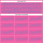 Blaues Baseball-Trikot in Pink-Hellpink, authentisch Blaues Baseball-Trikot in Pink-Hellpink, authentisch