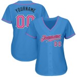 Powder Jersey Custom Authentic Baseball Rosa-Schwarz Blau