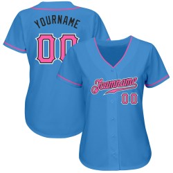 Powder Jersey Custom Authentic Baseball Rosa-Schwarz Blau Powder Jersey Custom Authentic Baseball Rosa-Schwarz Blau
