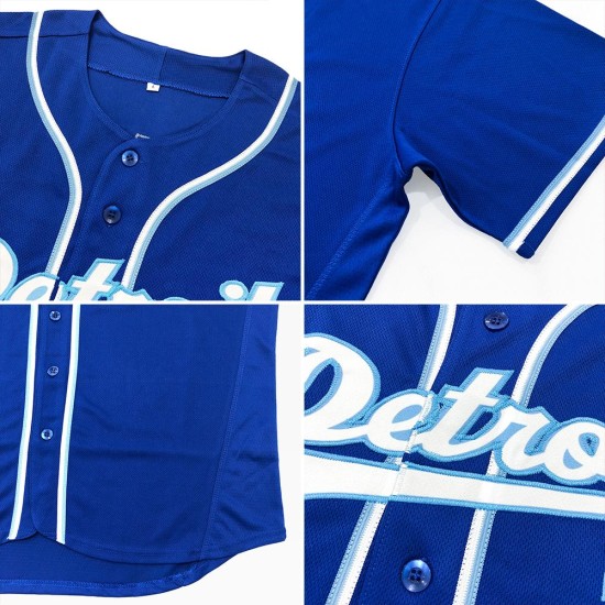White-Light Baseball Authentic Blue Royal Trikot Custom