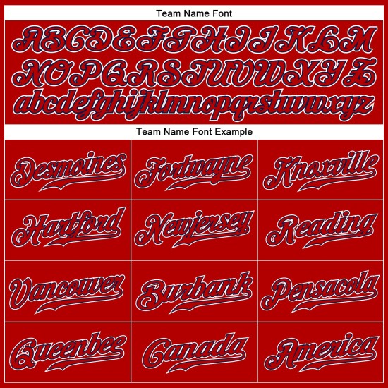 Jersey Red Baseball Authentic Custom Rot-Marineblau