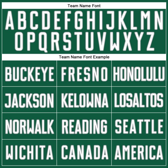 Grünes Custom-Trikot Kelly Weiß-Grau Baseball Authentic