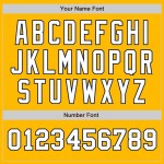 Zwei benutzerdefinierte weiß-marineblau goldfarbene Baseball-Trikots Zwei benutzerdefinierte weiß-marineblau goldfarbene Baseball-Trikots