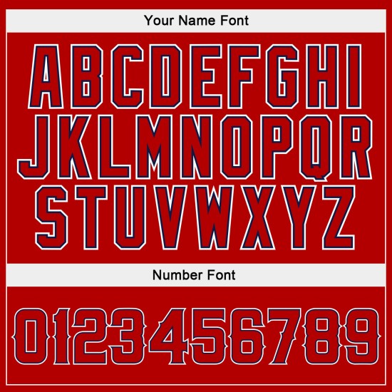 Jersey Red Baseball Authentic Custom Rot-Marineblau