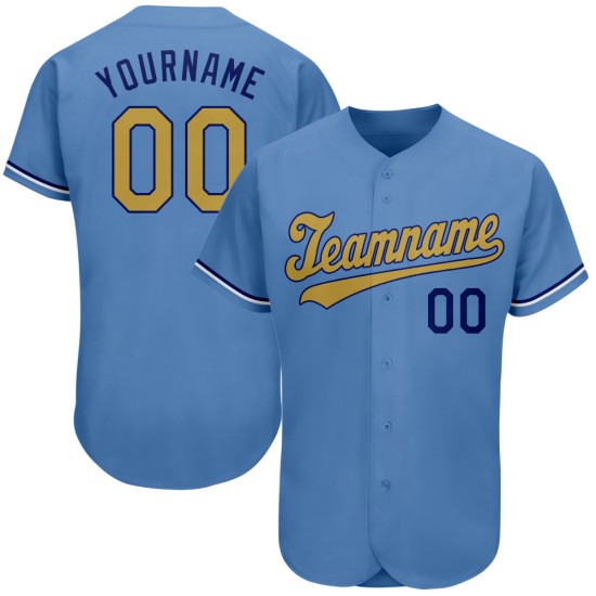 Baseball Blau Custom Jersey Old Light Gold-Royal Authentic