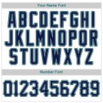 Jersey Weiß Navy-Teal Baseball Authentic Custom