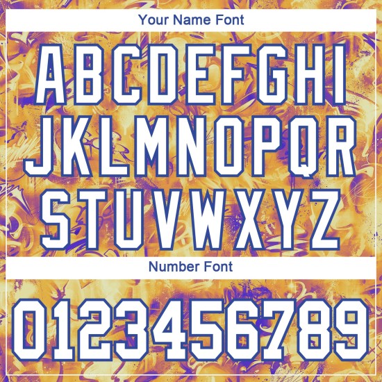 Weiß-Royal 3D Jersey Scratch Graffiti Benutzerdefinierte Authentische Muster Baseball