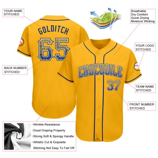 Authentisches Gold Royal-Weiß Custom Drift Fashion Baseball Jersey Authentisches Gold Royal-Weiß Custom Drift Fashion Baseball Jersey