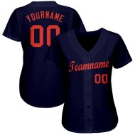 Baseball Orange Custom Navy Trikot