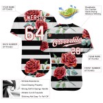 Weiß-Rot Authentic Custom Jersey 3D Design Mandalas Schwarz Baseball Muster